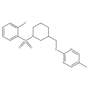 2-{[1-(2-Fluorobenzenesulfonyl)piperidin-3-yl]methoxy}-5-methylpyrimidine结构式
