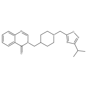 3-[(1-{[3-(Propan-2-yl)-1,2,4-oxadiazol-5-yl]methyl}piperidin-4-yl)methyl]-3,4-dihydroquinazolin-4-one结构式