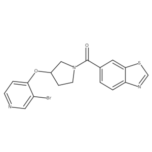6-{3-[(3-Bromopyridin-4-yl)oxy]pyrrolidine-1-carbonyl}-1,3-benzothiazole结构式