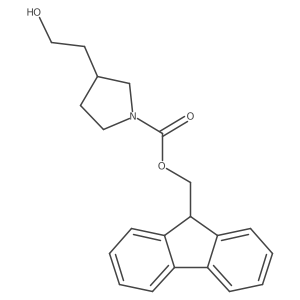 9H-fluoren-9-ylmethyl (3R)-3-(2-hydroxyethyl)pyrrolidine-1-carboxylate结构式