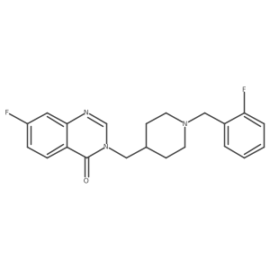 7-Fluoro-3-({1-[(2-fluorophenyl)methyl]piperidin-4-yl}methyl)-3,4-dihydroquinazolin-4-one结构式
