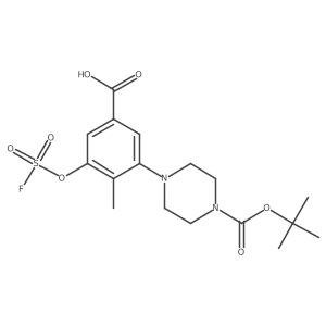 3-{4-[(Tert-butoxy)carbonyl]piperazin-1-yl}-5-[(fluorosulfonyl)oxy]-4-methylbenzoic acid结构式