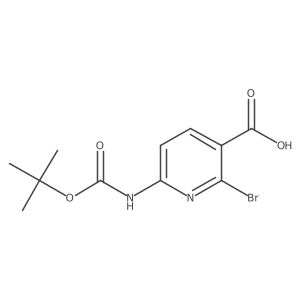 2-Bromo-6-{[(tert-butoxy)carbonyl]amino}pyridine-3-carboxylic acid Structure