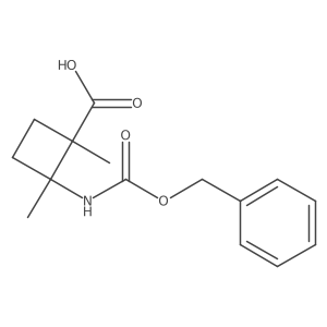 rac-(1R,2S)-2-{[(benzyloxy)carbonyl]amino}-1,2-dimethylcyclobutane-1-carboxylic acid结构式