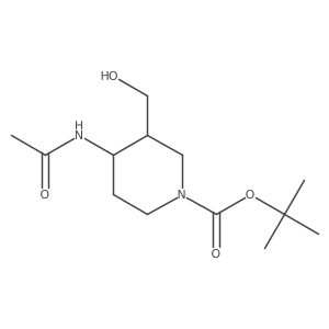 Tert-butyl 4-acetamido-3-(hydroxymethyl)piperidine-1-carboxylate结构式