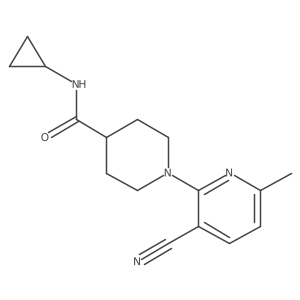 1-(3-cyano-6-methylpyridin-2-yl)-N-cyclopropylpiperidine-4-carboxamide结构式