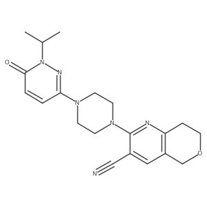 2-{4-[6-oxo-1-(propan-2-yl)-1,6-dihydropyridazin-3-yl]piperazin-1-yl}-5H,7H,8H-pyrano[4,3-b]pyridine-3-carbonitrile结构式