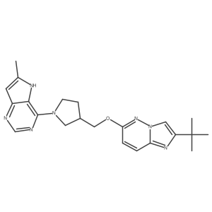 3-[({2-tert-butylimidazo[1,2-b]pyridazin-6-yl}oxy)methyl]-1-{6-methyl-5H-pyrrolo[3,2-d]pyrimidin-4-yl}pyrrolidine Structure