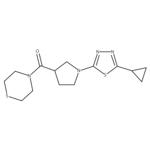 4-[1-(5-Cyclopropyl-1,3,4-thiadiazol-2-yl)pyrrolidine-3-carbonyl]thiomorpholine结构式