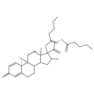 [2-[(8S,9R,10S,11S,13S,14S,16R,17R)-9-fluoro-11-hydroxy-10,13,16-trimethyl-3-oxo-17-pentanoyloxy-6,7,8,11,12,14,15,16-octahydrocyclopenta[a]phenanthren-17-yl]-2-oxoethyl] pentanoate结构式