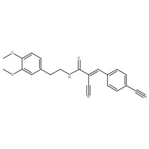 2-cyano-3-(4-cyanophenyl)-N-[2-(3,4-dimethoxyphenyl)ethyl]prop-2-enamide结构式
