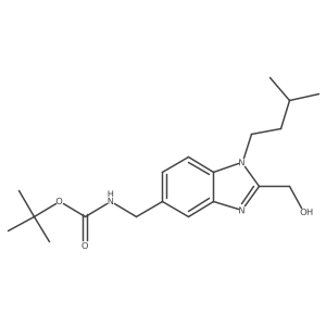 tert-Butyl N-[[2-(hydroxymethyl)-1-isopentyl-benzimidazol-5-yl]methyl]-carbamate结构式
