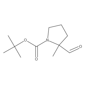 tert-butyl (2S)-2-formyl-2-methylpyrrolidine-1-carboxylate结构式