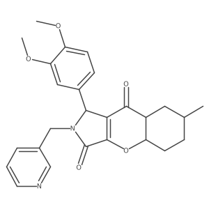 1-(3,4-dimethoxyphenyl)-7-methyl-2-(pyridin-3-ylmethyl)-4a,5,6,7,8,8a-hexahydro-1H-chromeno[2,3-c]pyrrole-3,9-dione Structure
