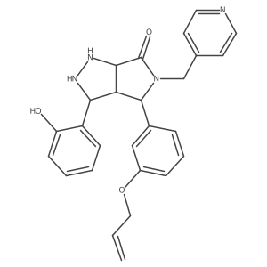 3-(2-Hydroxyphenyl)-4-(3-prop-2-enoxyphenyl)-5-(pyridin-4-ylmethyl)-1,2,3,3a,4,6a-hexahydropyrrolo[3,4-c]pyrazol-6-one Structure