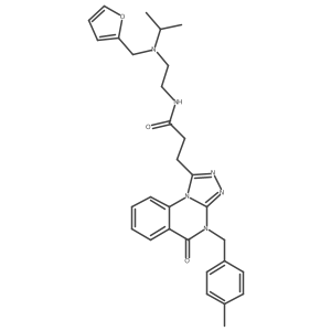 N-(2-{[(furan-2-yl)methyl](propan-2-yl)amino}ethyl)-3-{4-[(4-methylphenyl)methyl]-5-oxo-4H,5H-[1,2,4]triazolo[4,3-a]quinazolin-1-yl}propanamide结构式