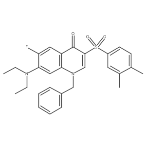 1-benzyl-7-(diethylamino)-3-((3,4-dimethylphenyl)sulfonyl)-6-fluoroquinolin-4(1H)-one结构式