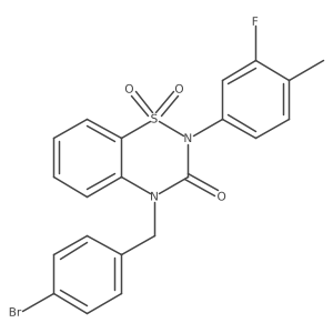 4-(4-bromobenzyl)-2-(3-fluoro-4-methylphenyl)-2H-benzo[e][1,2,4]thiadiazin-3(4H)-one 1,1-dioxide Structure