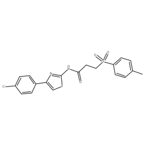 N-(4-(4-chlorophenyl)thiazol-2-yl)-3-tosylpropanamide Structure