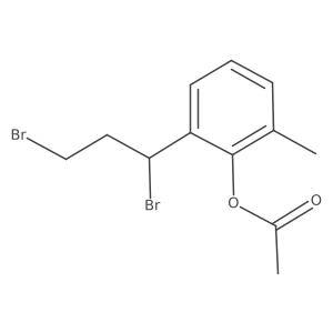 2-(1,3-Dibromopropyl)-6-methylphenyl acetate Structure
