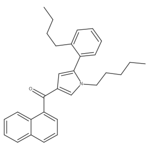(5-(2-butylphenyl)-1-pentyl-1H-pyrrol-3-yl)(naphthalen-1-yl)methanone结构式