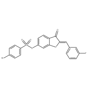 (2Z)-2-(3-fluorobenzylidene)-3-oxo-2,3-dihydro-1-benzofuran-6-yl 4-bromobenzenesulfonate结构式