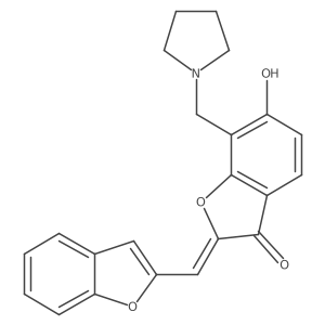 (2Z)-2-(1-benzofuran-2-ylmethylidene)-6-hydroxy-7-(pyrrolidin-1-ylmethyl)-1-benzofuran-3(2H)-one Structure