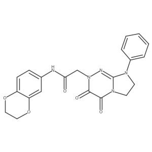 N-(2,3-dihydrobenzo[b][1,4]dioxin-6-yl)-2-(3,4-dioxo-8-phenyl-3,4,7,8-tetrahydroimidazo[2,1-c][1,2,4]triazin-2(6H)-yl)acetamide Structure
