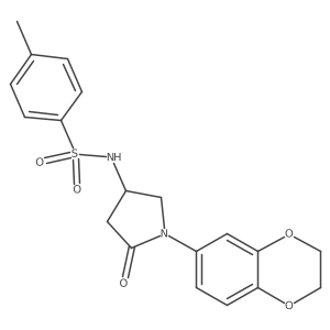 N-[1-(2,3-dihydro-1,4-benzodioxin-6-yl)-5-oxopyrrolidin-3-yl]-4-methylbenzene-1-sulfonamide结构式