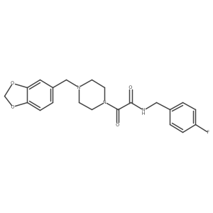 2-(4-(benzo[d][1,3]dioxol-5-ylmethyl)piperazin-1-yl)-N-(4-fluorobenzyl)-2-oxoacetamide Structure
