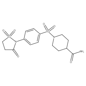 1-((4-(1,1-Dioxido-3-oxoisothiazolidin-2-yl)phenyl)sulfonyl)piperidine-4-carboxamide结构式