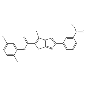 N-(5-chloro-2-methylphenyl)-3-methyl-6-(3-nitrophenyl)imidazo[2,1-b][1,3]thiazole-2-carboxamide结构式