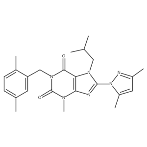 8-(3,5-dimethyl-1H-pyrazol-1-yl)-1-(2,5-dimethylbenzyl)-7-isobutyl-3-methyl-1H-purine-2,6(3H,7H)-dione结构式