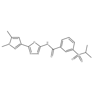 N-[5-(1,5-dimethyl-1H-pyrazol-3-yl)-1,3,4-oxadiazol-2-yl]-3-(propane-2-sulfonyl)benzamide Structure