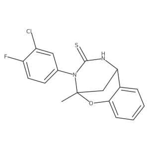 3-(3-chloro-4-fluorophenyl)-2-methyl-5,6-dihydro-2H-2,6-methanobenzo[g][1,3,5]oxadiazocine-4(3H)-thione结构式