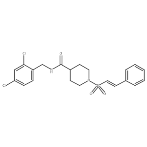 N-[(2,4-dichlorophenyl)methyl]-1-(2-phenylethenesulfonyl)piperidine-4-carboxamide结构式