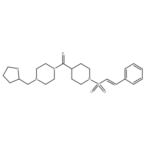 1-[(Oxolan-2-yl)methyl]-4-[1-(2-phenylethenesulfonyl)piperidine-4-carbonyl]piperazine结构式
