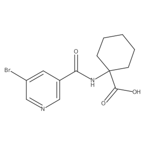1-(5-Bromopyridine-3-amido)cyclohexane-1-carboxylic acid结构式
