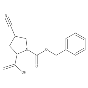 (2S,4S)-1-benzyloxycarbonyl-4-cyano-pyrrolidine-2-carboxylic acid Structure