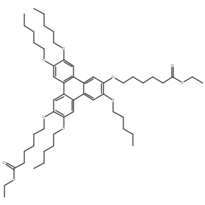 Diethyl 6,6'-((3,6,10,11-tetrakis(pentyloxy)triphenylene-2,7-diyl)bis(oxy))dihexanoate结构式