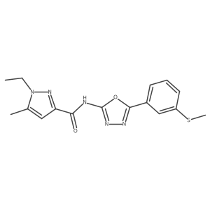 1-ethyl-5-methyl-N-(5-(3-(methylthio)phenyl)-1,3,4-oxadiazol-2-yl)-1H-pyrazole-3-carboxamide Structure