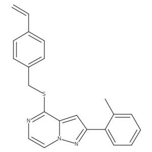 2-(2-Methylphenyl)-4-[(4-vinylbenzyl)thio]pyrazolo[1,5-a]pyrazine结构式