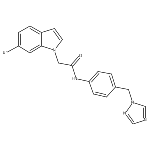 2-(6-bromo-1H-indol-1-yl)-N-[4-(1H-1,2,4-triazol-1-ylmethyl)phenyl]acetamide结构式