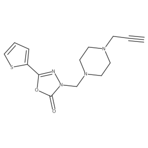 3-{[4-(Prop-2-yn-1-yl)piperazin-1-yl]methyl}-5-(thiophen-2-yl)-2,3-dihydro-1,3,4-oxadiazol-2-one结构式