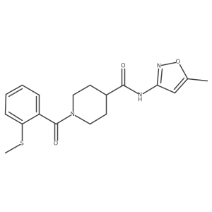 N-(5-methylisoxazol-3-yl)-1-(2-(methylthio)benzoyl)piperidine-4-carboxamide Structure