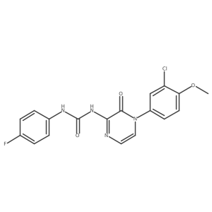 3-[4-(3-Chloro-4-methoxyphenyl)-3-oxo-3,4-dihydropyrazin-2-yl]-1-(4-fluorophenyl)urea结构式