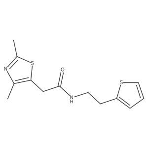 2-(2,4-dimethylthiazol-5-yl)-N-(2-(thiophen-2-yl)ethyl)acetamide结构式
