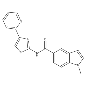 1-methyl-N-(4-(pyridin-2-yl)thiazol-2-yl)-1H-indole-5-carboxamide结构式