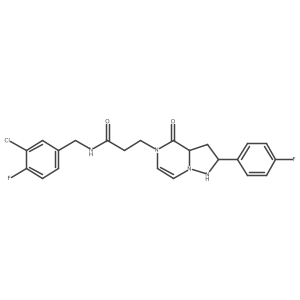 N-[(3-chloro-4-fluorophenyl)methyl]-3-[2-(4-fluorophenyl)-4-oxo-1,2,3,3a-tetrahydropyrazolo[1,5-a]pyrazin-5-yl]propanamide Structure