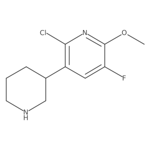 Pyridine, 2-chloro-5-fluoro-6-methoxy-3-(3-piperidinyl)-结构式